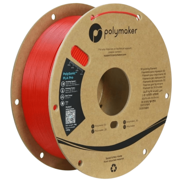 POLYMAKER PolySonic PLA 1,75 mm Red 3D filament