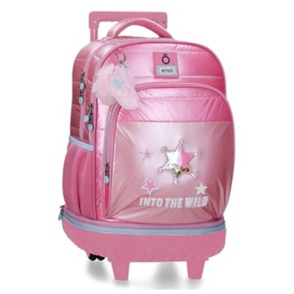 Ranac za školu ENSO Into the wild sa točkićima 43cm pink