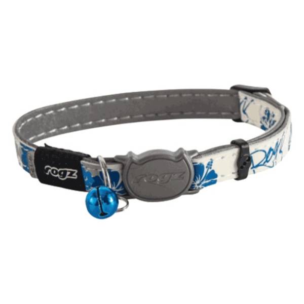 ROGZ Glow cat blue floral ogrlica koja svetli u mraku