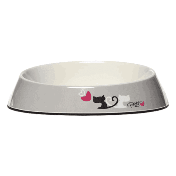 ROGZ Grey heart tails melamin posuda za mace 200ml