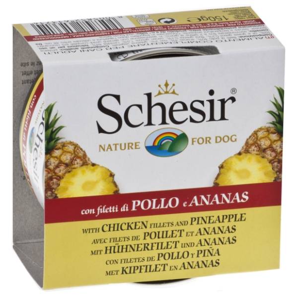 SCHESIR Dog fruit hrana za pse piletina i ananas 150g