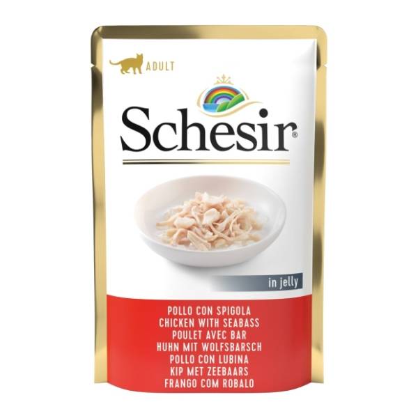 SCHESIR hrana za mačke žele piletina i brancin 85g
