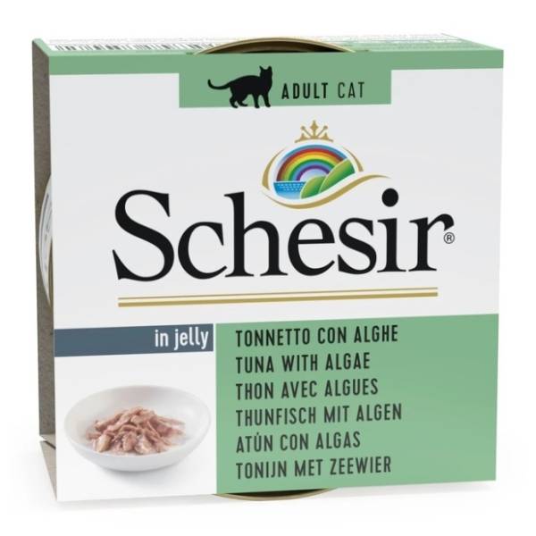 SCHESIR Jelly hrana za mačke tunjevina i alge u želeu 85g