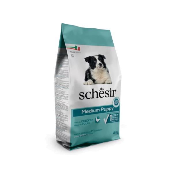 SCHESIR Medium puppy hrana za štence piletina 12kg
