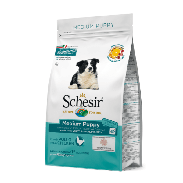 SCHESIR Medium puppy hrana za štence piletina 3kg