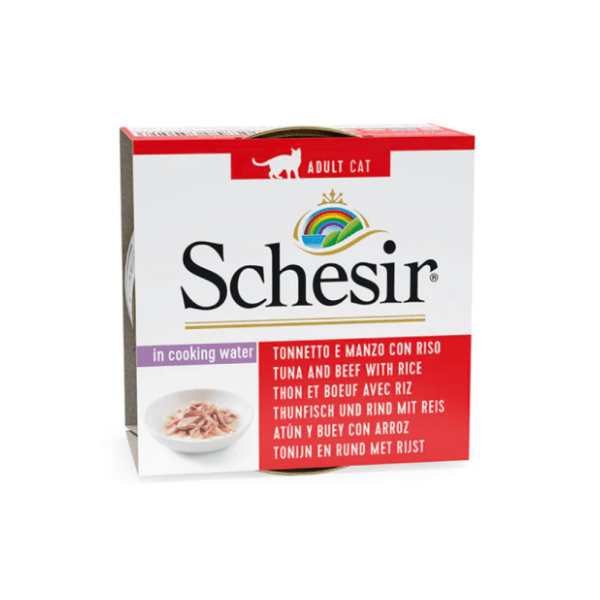 SCHESIR Natural hrana za mačke piletina govedina pirinač 85g