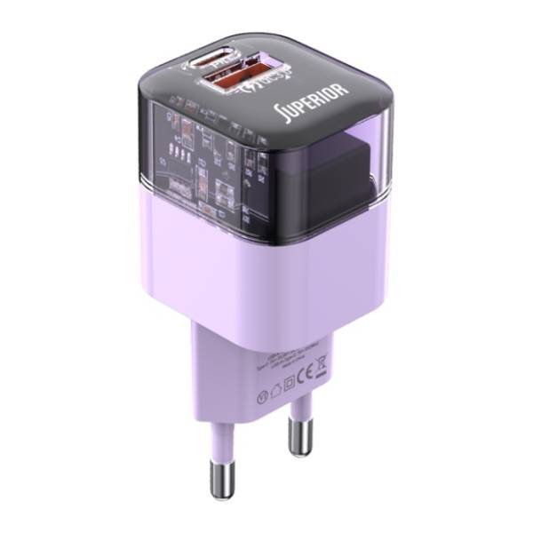 SUPERIOR punjač SU-P105 30W Super Fast USB A QC3.0+Type C