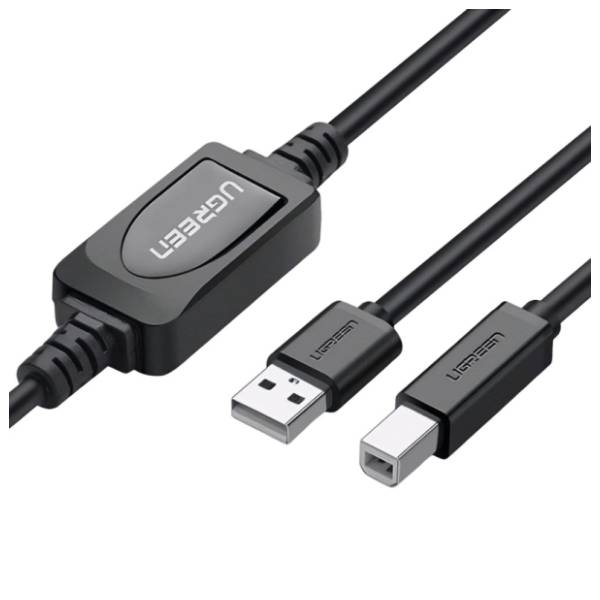 UGREEN konverter kabl USB-A 2.0 na USB-B 2.0 (m/m) US122 15m crni