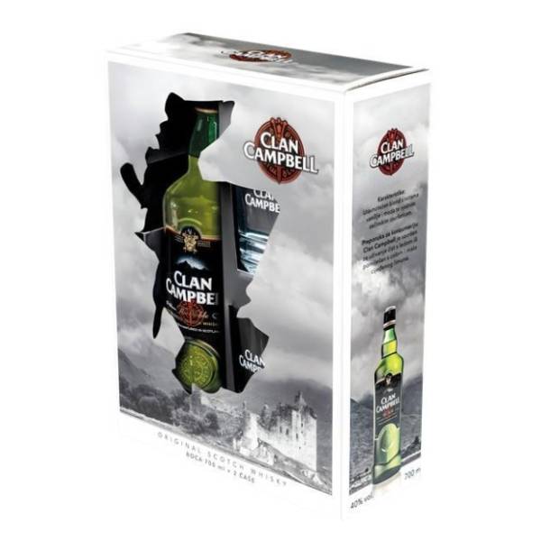Viski CLAN CAMPBELL + 2 čaše 0,7l