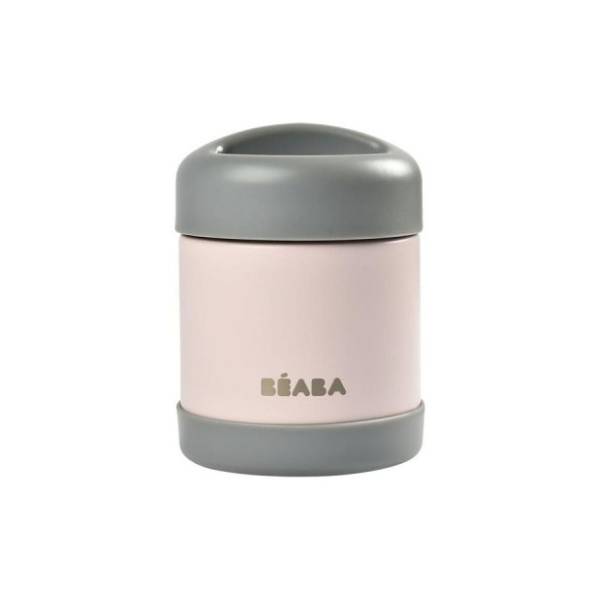 BEABA inox termo posuda 300ml sivo-roze