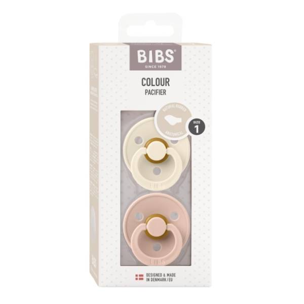 BIBS duda Anatomical ivory & blush (0-6m) 2kom