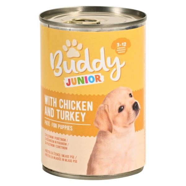 BUDDY pašteta junior piletina i ćuretina 400g