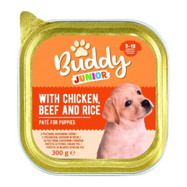 BUDDY pašteta za pse junior piletina i govedina 300g