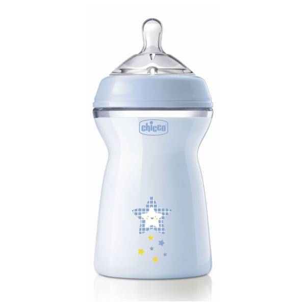 CHICCO flašica za bebe NF 330ml (6m+) plava