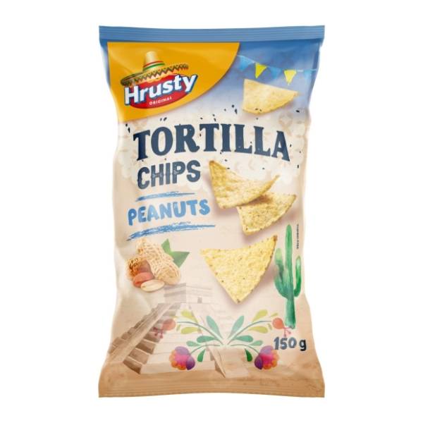 Čips HRUSTY tortilja kikiriki 150g
