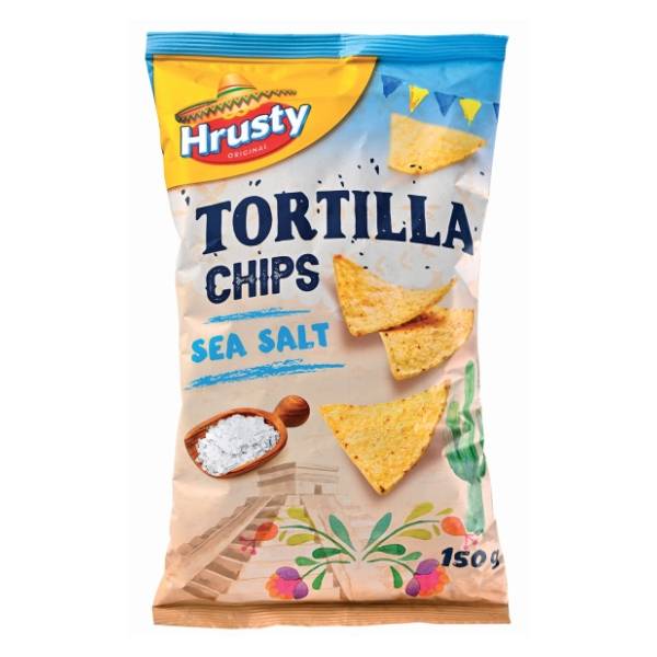 Čips HRUSTY tortilja morska so 150g