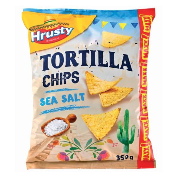 Čips HRUSTY tortilja morska so 350g