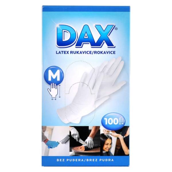 DAX lateks rukavice M 100kom