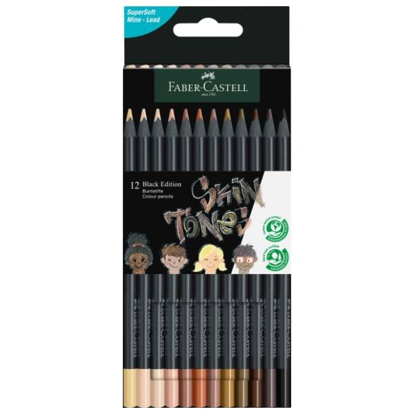 Drvene boje FABER CASTELL black edition skin tone 12kom