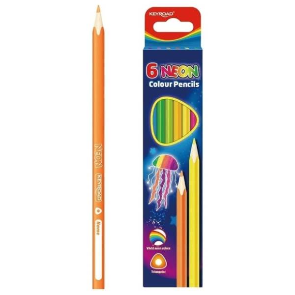 Drvene boje KEYROAD neon trouglaste 6kom