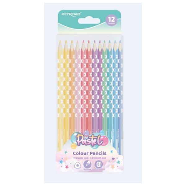 Drvene boje KEYROAD pastelne 12kom