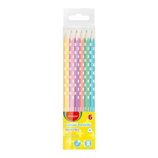Drvene boje KEYROAD pastelne 6kom