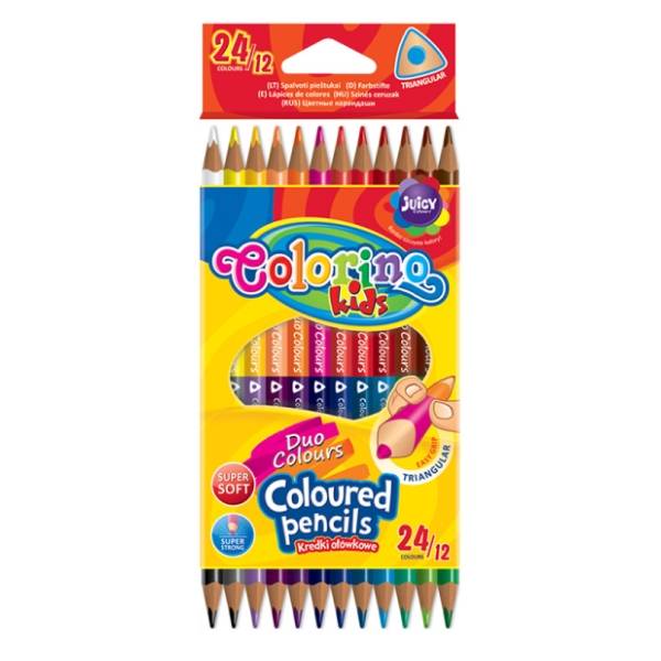 Drvene bojice COLORINO dvobojne 24/12kom