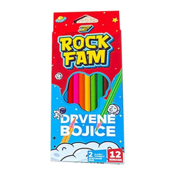 Drvene bojice ROCKFAM 12kom