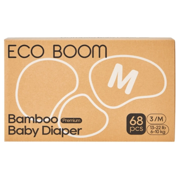 ECO BOOM pelene biorazgradive pure premium M 68kom