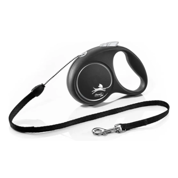 FLEXI Black design cord povodac za pse S 5m sivi