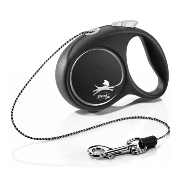 FLEXI Black design cord povodac za pse XS 3m sivi