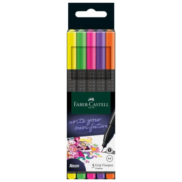 Flomasteri FABER CASTELL lajner grip neon 5kom
