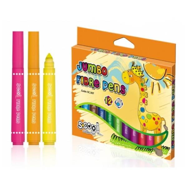 Flomasteri S-COOL jumbo 12kom