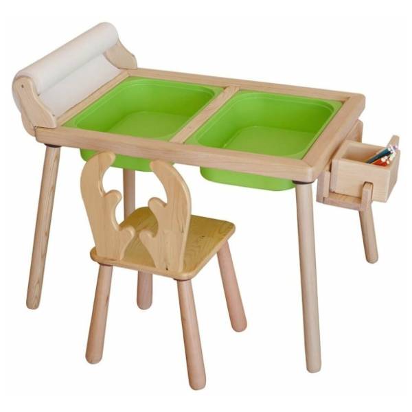 HANAH HOME Dečiji sto i stolica Roll and chair green