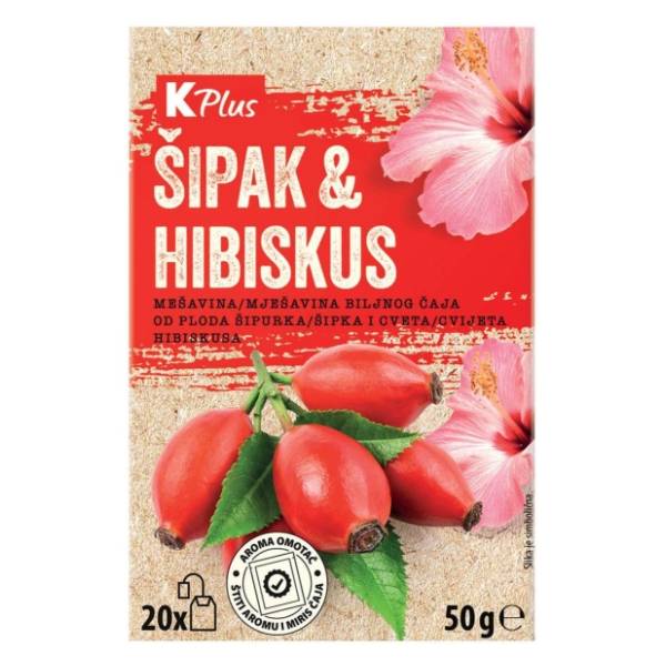 K PLUS čaj šipak i hibiskus 50g