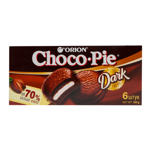 Keks ORION choco pie dark 180g