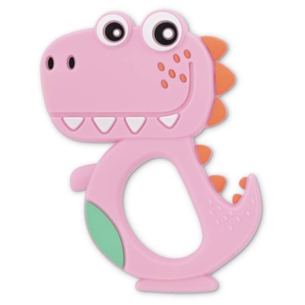 LORELLI silikonska glodalica Dino lucky roze