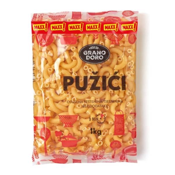 Makaroni GRANO DORO maxx pužići 1kg