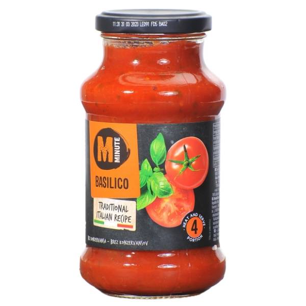 Sos MINUTE basilico 400g