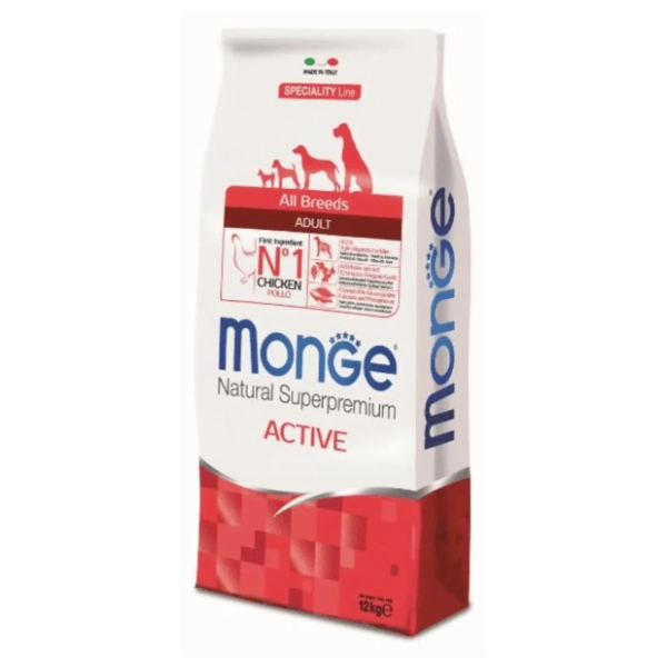 MONGE All breeds adult active hrana za pse piletina 12kg