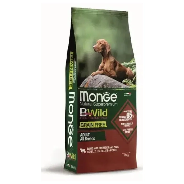 MONGE BWild adult grain free hrana za pse jagnjetina 2,5kg