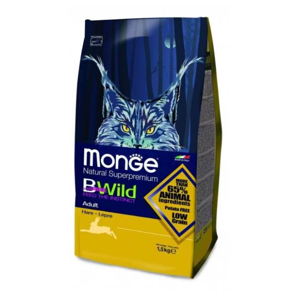 MONGE BWild adult hrana za mačke zečetina 1,5kg
