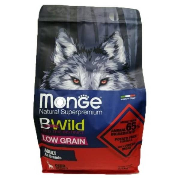 MONGE BWild low grain hrana za pse jelen 2,5kg