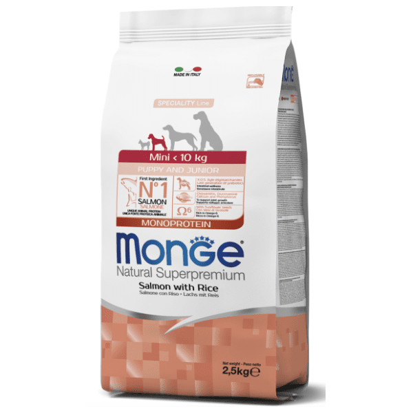 MONGE Mini puppy hrana za štence losos i pirinač 2,5kg