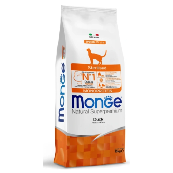 MONGE Sterilised monoprotein hrana za mačke patka 10kg