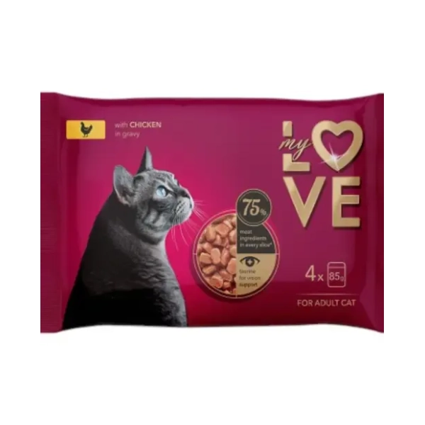 MY LOVE hrana za mačke piletina u sosu 4x85g