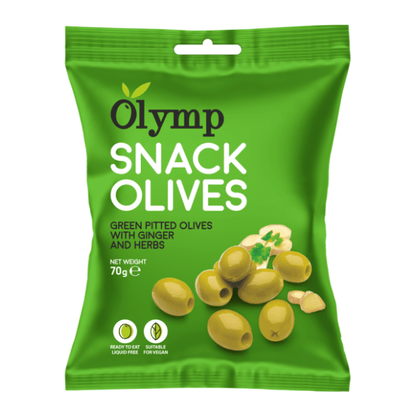 OLYMP zelene masline sa đumbirom snack 70g
