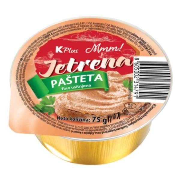 Pašteta K PLUS jetrena 75g