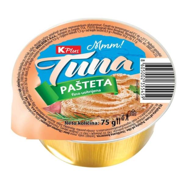 Pašteta K PLUS tuna 75g