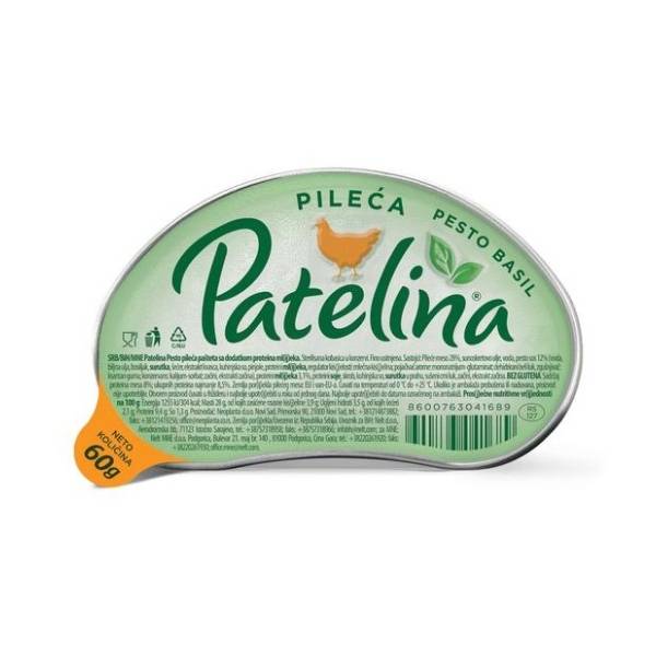 Pašteta PATELINA pileća pesto 60g